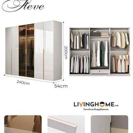 Tủ quần áo nhập khẩu Steve 17 Tủ quần áo nhập khẩu Steve