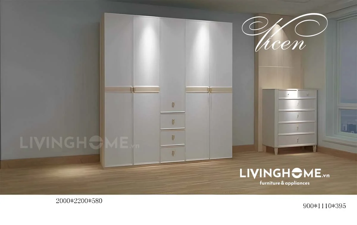 Tủ quần áo nhập khẩu Vicen 22 Tủ quần áo nhập khẩu Vicen