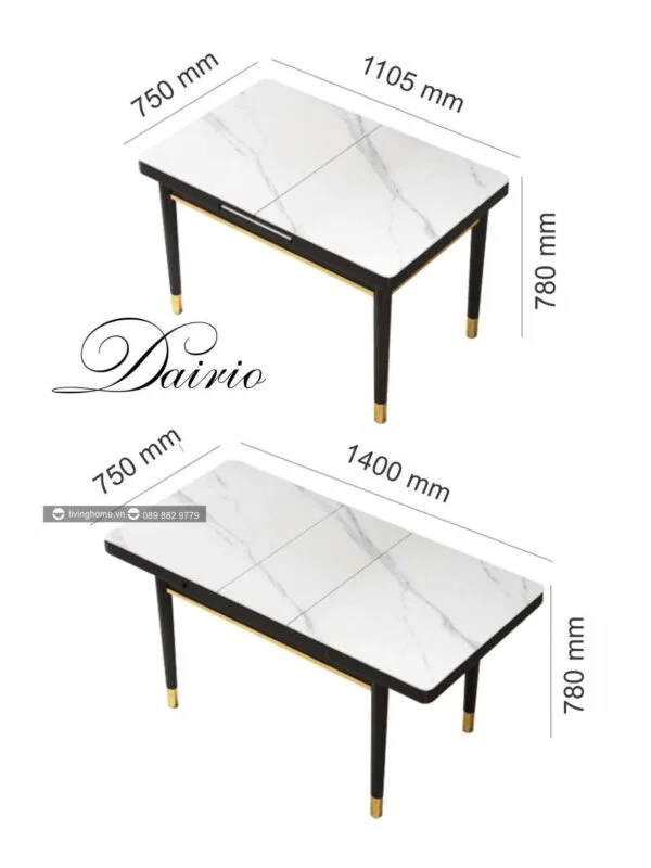 Bàn Ăn Bếp Từ Thông Minh Mặt Đá Ceramic - DAIRIO 26 Bàn ăn thông minh có bếp từ Dairio bền bỉ và tiện lợi