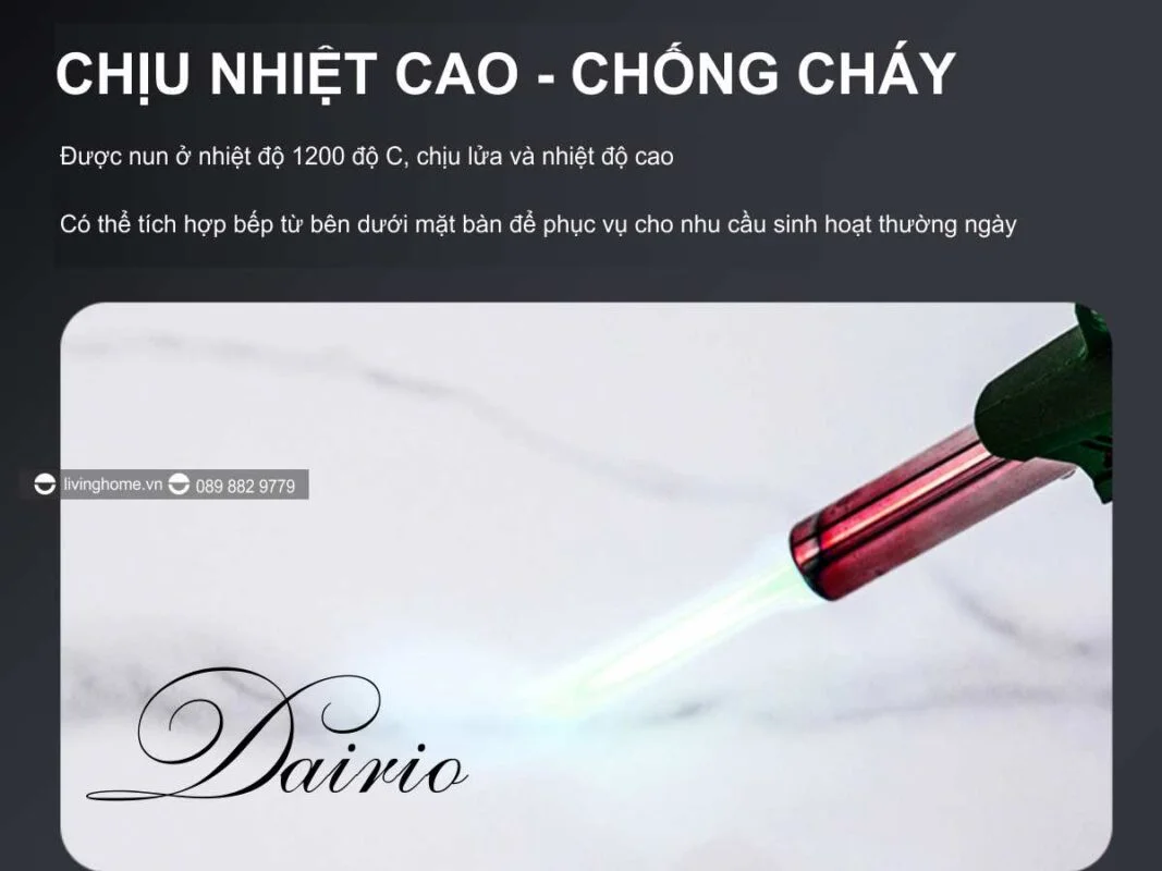 Bàn Ăn Bếp Từ Thông Minh Mặt Đá Ceramic - DAIRIO 30 Bàn ăn thông minh có bếp từ Dairio bền bỉ và tiện lợi