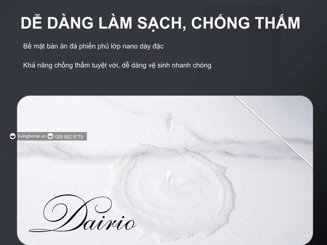 Bàn Ăn Bếp Từ Thông Minh Mặt Đá Ceramic - DAIRIO 32 Bàn ăn thông minh có bếp từ Dairio bền bỉ và tiện lợi