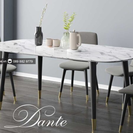 bàn ăn mặt đá marble cao cấp Dante