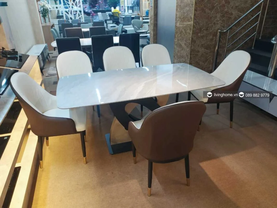 Bàn Ăn Mặt Đá Cao Cấp Hiện Đại - EDWARD 7 Bàn ăn mặt đá phiến Edward siêu bền