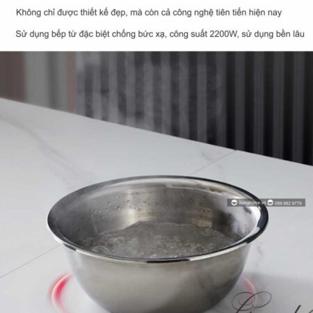 Bàn Ăn Thông Minh Có Bếp Từ Mặt Đá Ceramic - LIONEL 11 Bàn ăn thông minh có bếp từ Lionel mặt đá phiến bền bỉ