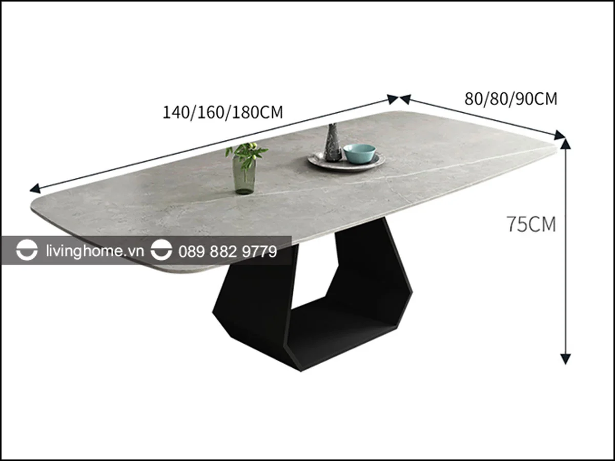 Bàn Ăn Mặt Đá Cao Cấp Hiện Đại Nhập Khẩu - Luca 9 bàn ăn mặt đá phiến cao cấp luca