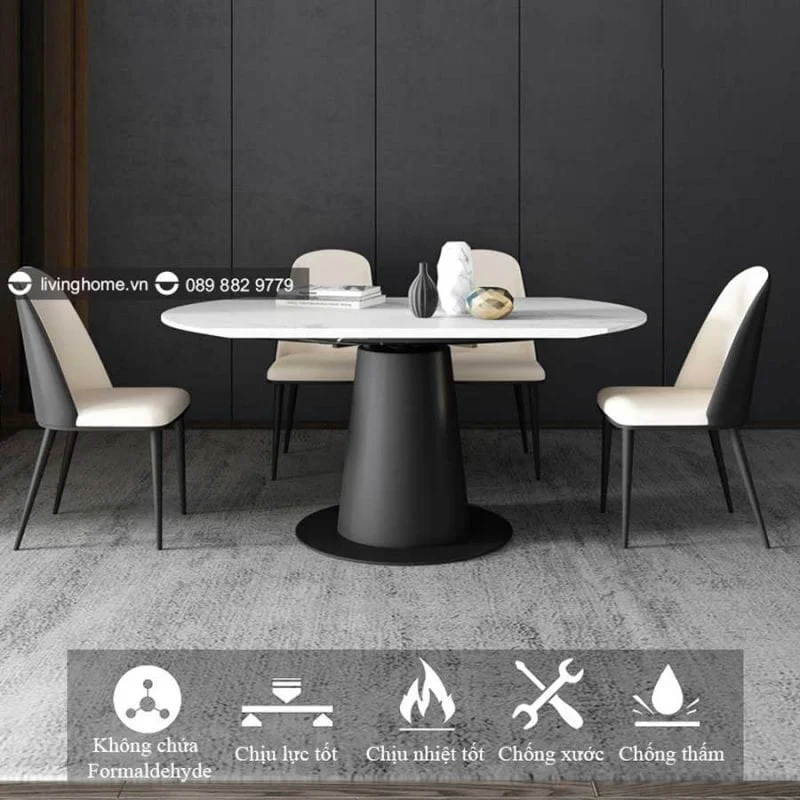 Bàn ăn thông minh mặt đá Marco