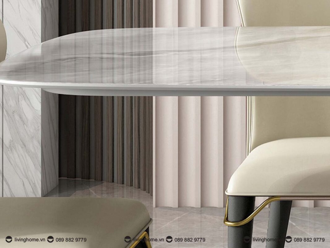 Bàn ăn nhập khẩu Adella nhập khẩu 12 Mặt bàn được làm từ đá phiến - chất liệu hoàn hảo cho phòng bếp hiện đại