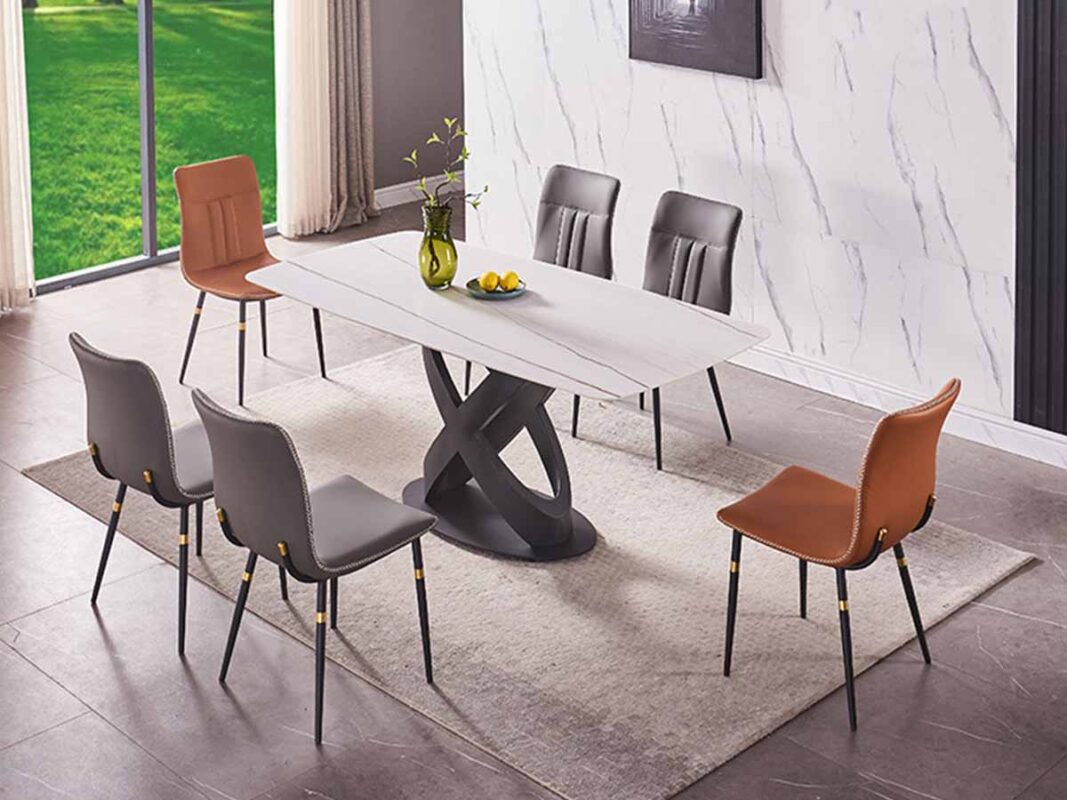 Bàn Ăn Nhập Khẩu Hiện Đại Aki 9 Chân Bàn Được Làm Từ Chất Liệu Thép Cứng Sơn Tĩnh Điện Chống Han Gỉ Tuyệt Vời