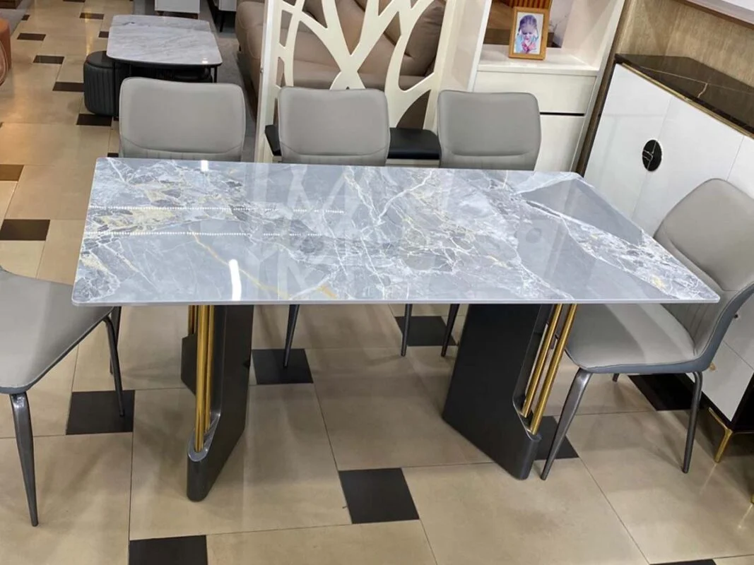 Bàn Ăn Mặt Đá Cao Cấp Sang Trọng Nhập Khẩu - AYAME 6 Màu xanh xám nhẹ nhàng đẹp mắt, độc đáo đang nhận được rất nhiều yêu thích từ khách hàng
