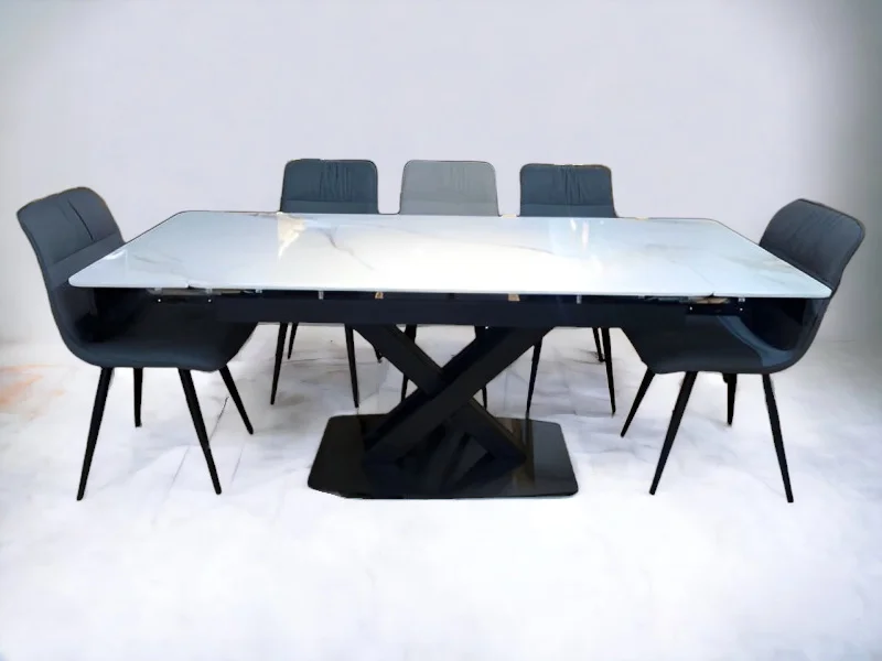 Bàn Ăn Mặt Đá Cao Cấp Thông Minh Mở Rộng - PRINCE Trắng 3 Bàn Ăn Thông Minh Mở Rộng Mặt Đá Ceramic