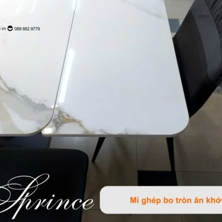 Bàn Ăn Mặt Đá Cao Cấp Thông Minh Mở Rộng - PRINCE Trắng 10 Bàn ăn thông minh mặt đá phiến Prince trắng núi tuyết