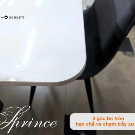 Bàn Ăn Mặt Đá Cao Cấp Thông Minh Mở Rộng - PRINCE Trắng 11 Bàn ăn thông minh mặt đá phiến Prince trắng núi tuyết