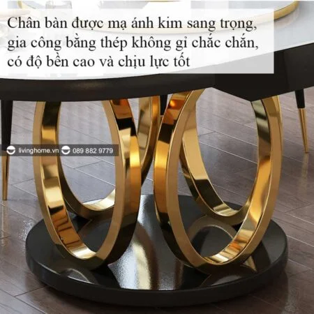 Bàn Ăn Tròn Xoay Thông Minh Có Bếp Từ Mặt Kính - ROMEO 10 Bộ Bàn ăn thông minh bếp từ Romeo cao cấp