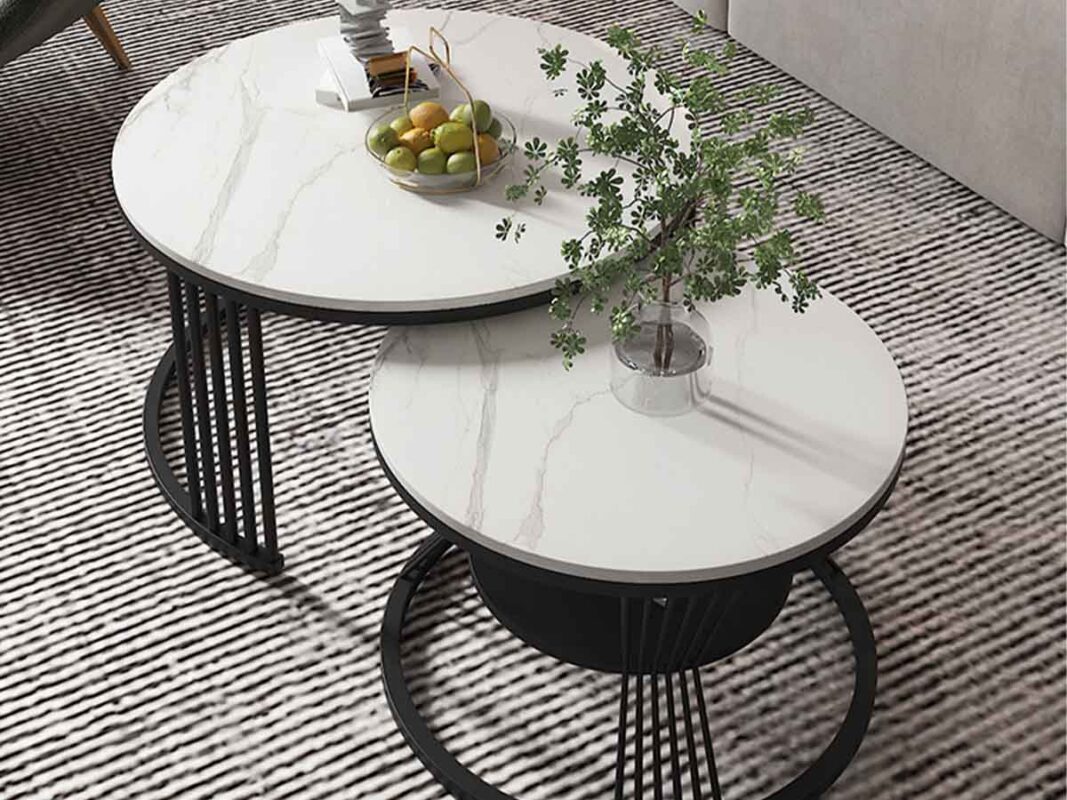 Bàn trà đôi mặt đá hiện đại Azami 21 ban tra doi mat da hien dai azami 134