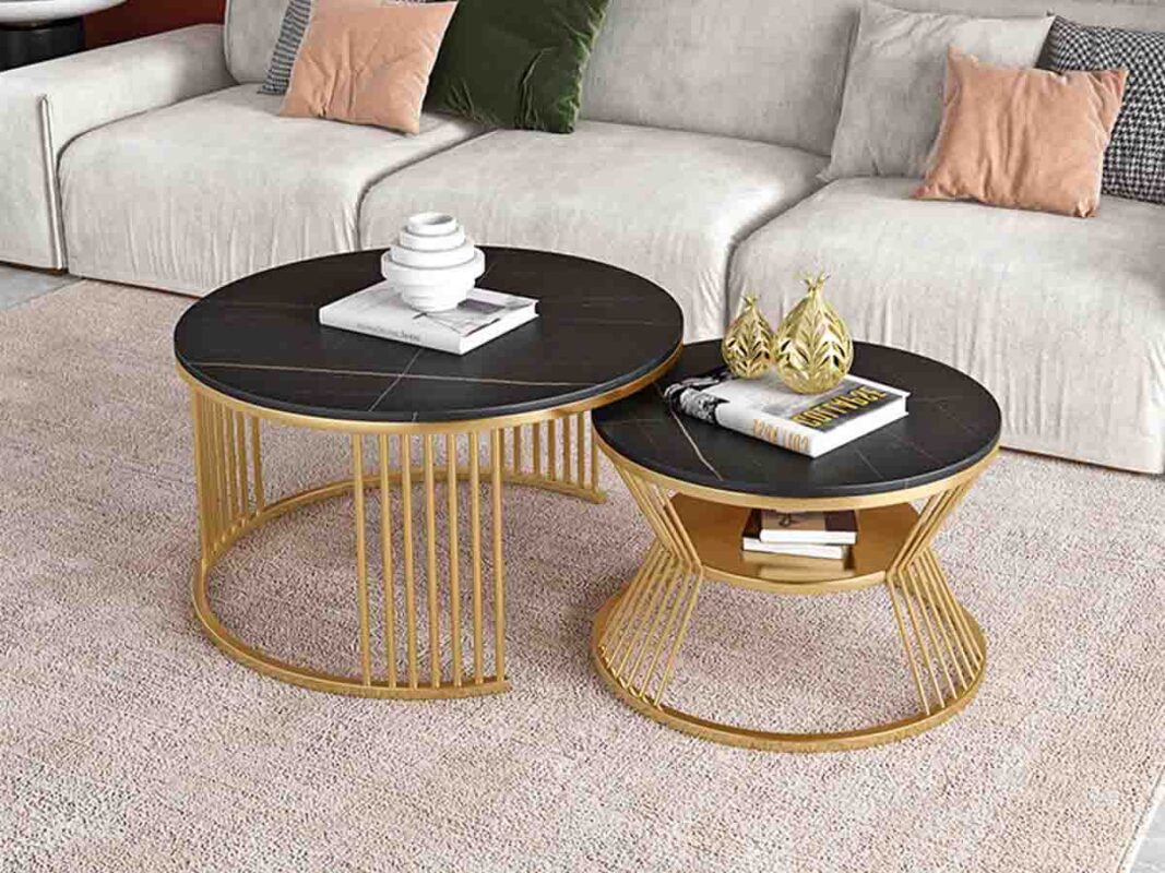 Bàn trà đôi mặt đá hiện đại Azami 25 ban tra doi mat da hien dai azami 140