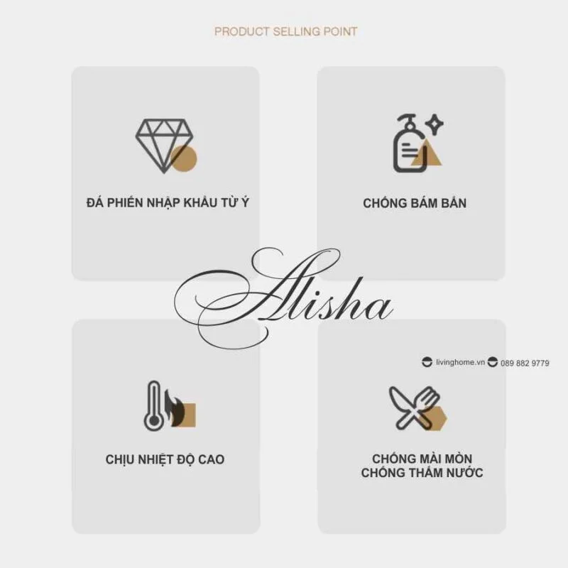 Bàn trà sofa mặt đá phiến Alisha nhập khẩu 18 Bàn trà sofa mặt đá phiến Alisha nhập khẩu