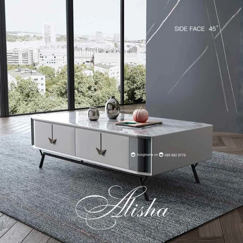 Bàn trà sofa mặt đá phiến Alisha nhập khẩu 25 Bàn trà sofa mặt đá phiến Alisha nhập khẩu