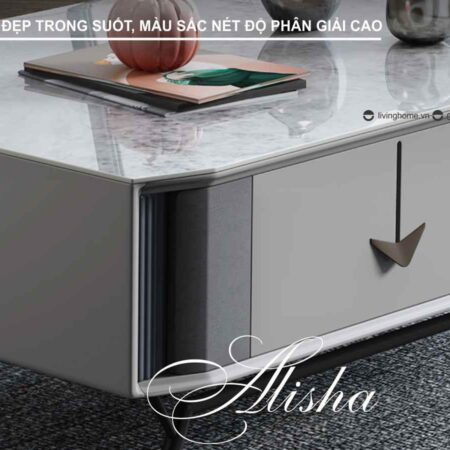 Bàn trà sofa mặt đá phiến Alisha nhập khẩu
