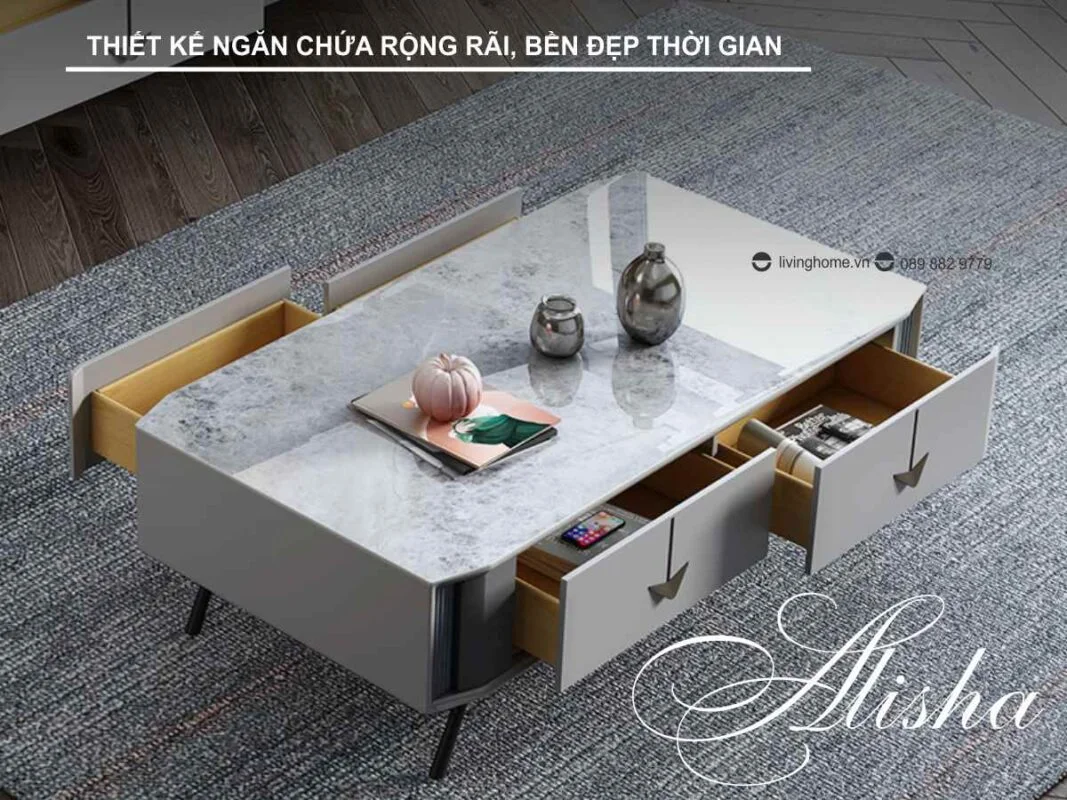 Bàn trà sofa mặt đá phiến Alisha nhập khẩu 15 Bàn trà sofa mặt đá phiến Alisha nhập khẩu