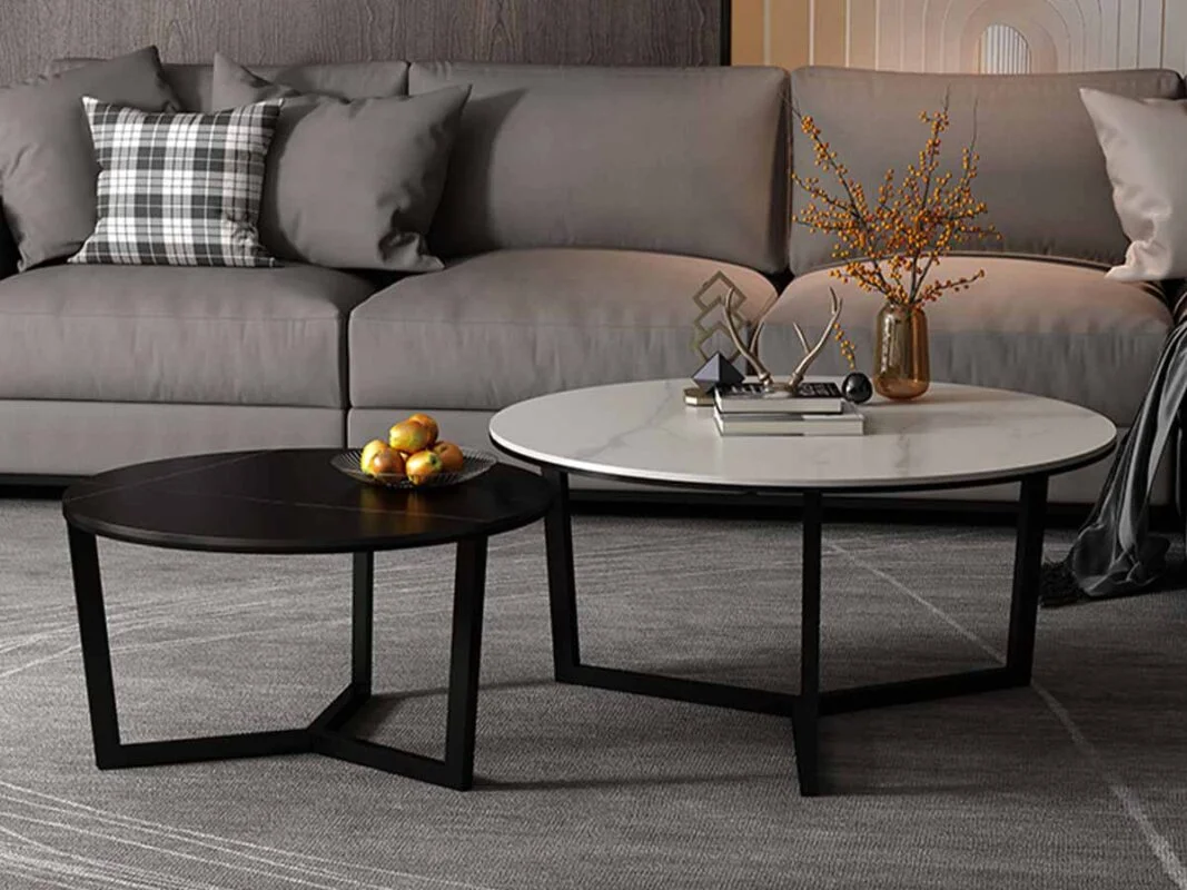 Bộ Bàn Trà Đôi Mặt Đá Ceramic Cao Cấp - Amaya 26 ban tra sofa bac au mat da cao cap amaya 97