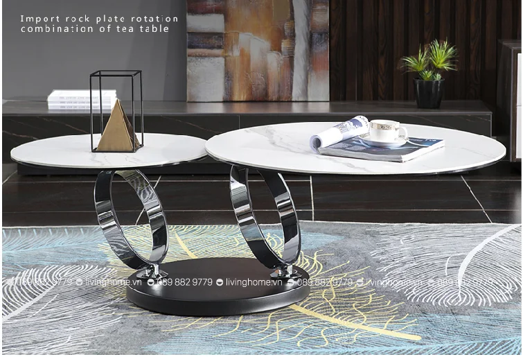 bàn trà tròn đôi c909a