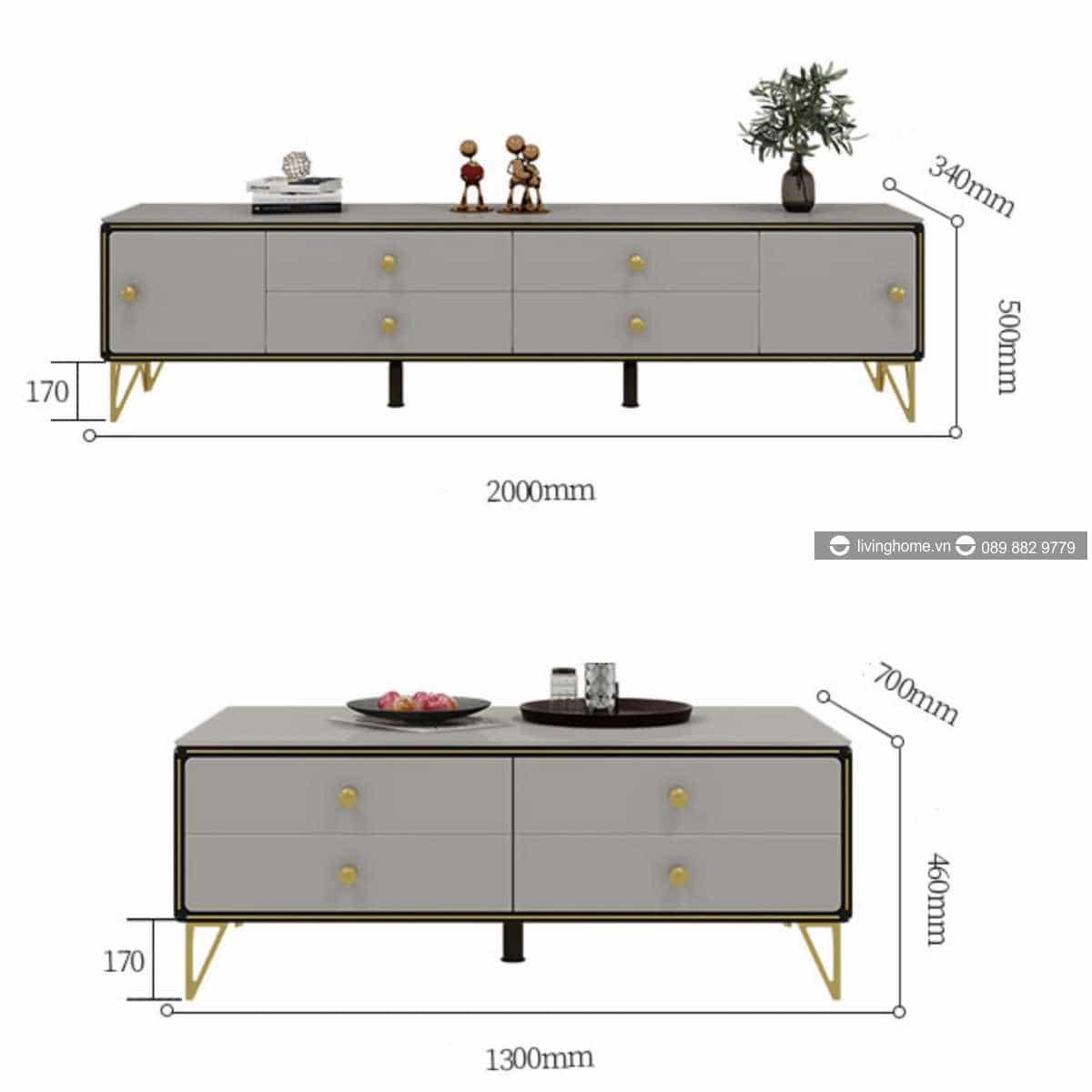 Bàn trà Sofa mặt kính sang trọng LVH-TT60 NEW 2020 15 Bộ Kệ tivi & Bàn trà Sofa mặt kính sang trọng LVH-TT60 New 2020