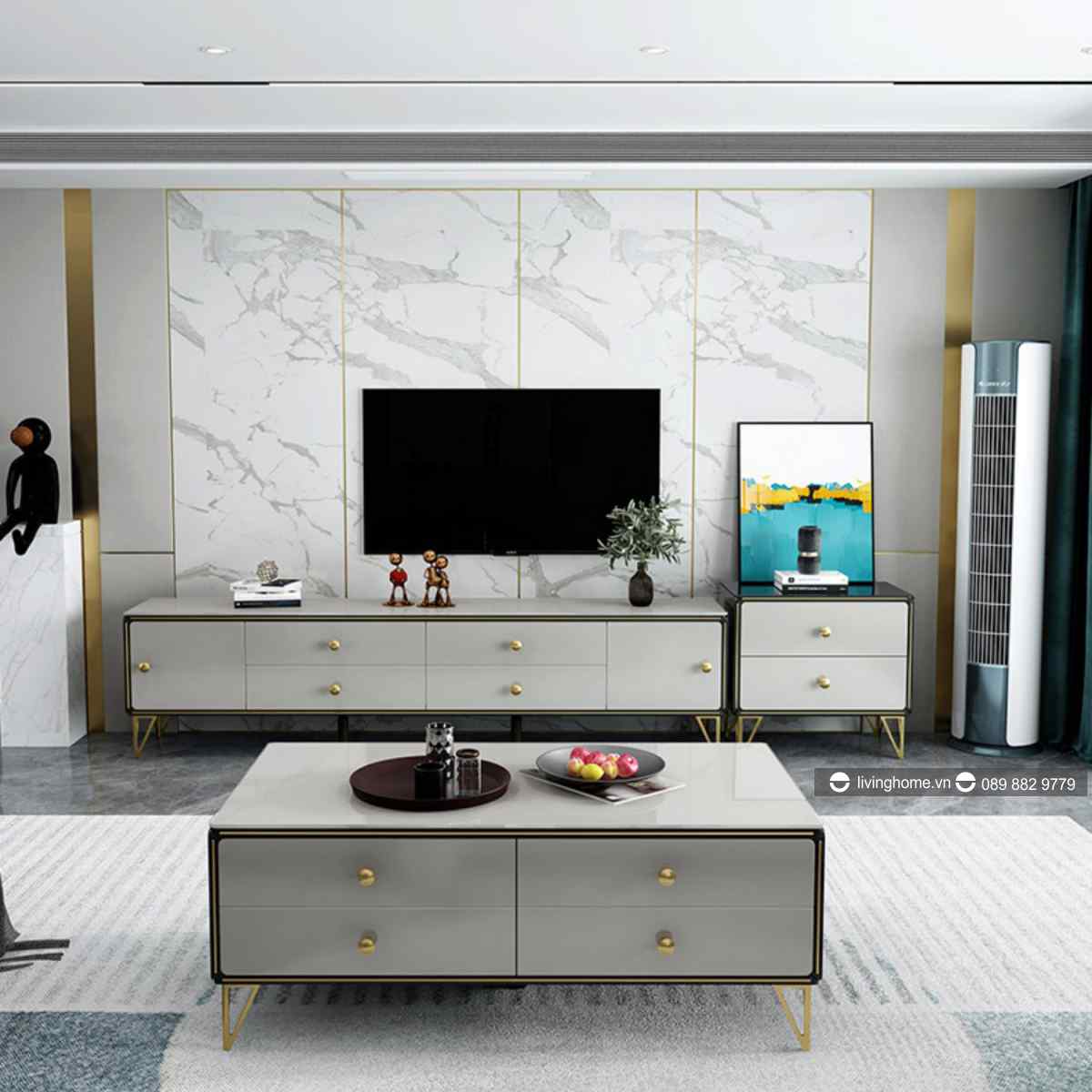 Bàn trà Sofa mặt kính sang trọng LVH-TT60 NEW 2020 16 Bộ Kệ tivi & Bàn trà Sofa mặt kính sang trọng LVH-TT60 New 2020