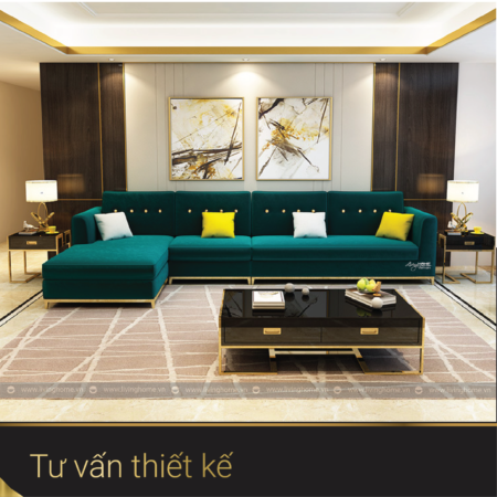 bàn trà inox mạ vàng sang trọng 616