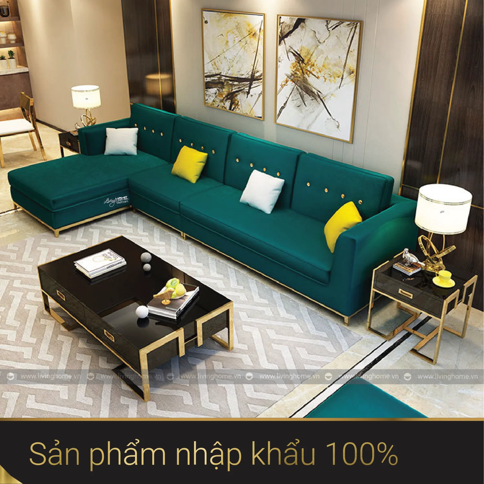 Bàn trà mặt kính Annabel khung chân inox mạ vàng đẹp sáng 6 bàn trà inox mạ vàng sang trọng 616
