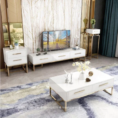 bàn trà inox vàng nhập khẩu 617