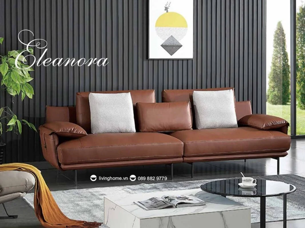 Bộ Sofa băng Eleanora da thật nhập khẩu thiết kế tinh tế 13 Bộ Sofa băng Eleanora da thật nhập khẩu
