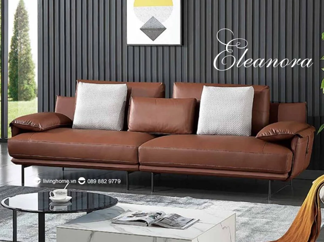 Bộ Sofa băng Eleanora da thật nhập khẩu thiết kế tinh tế 15 Bộ Sofa băng Eleanora da thật nhập khẩu
