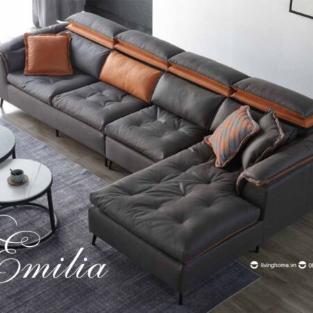 Sofa góc Emilia vải giả da