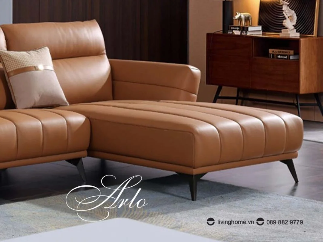 Sofa góc Arlo da bò thật sang trọng