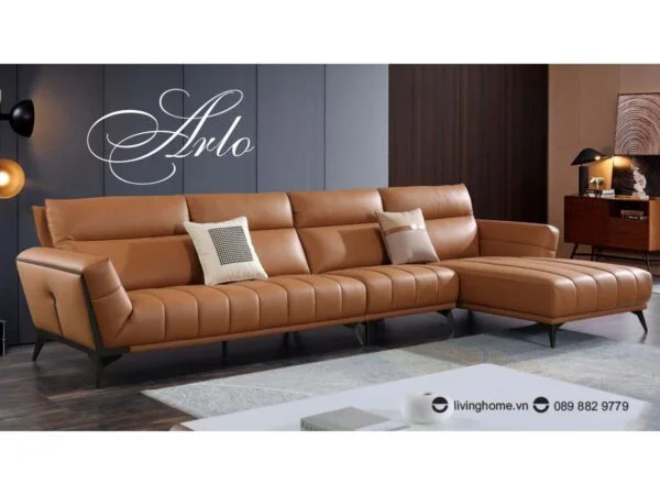 Sofa góc Arlo da bò thật sang trọng