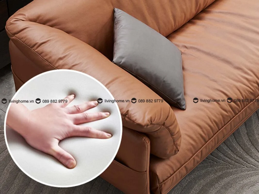 Sofa góc Arlo da bò thật sang trọng
