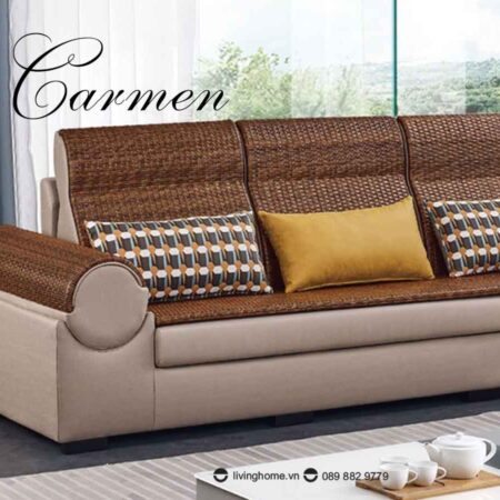 Sofa góc Carmen da công nghệ phối màu be nâu