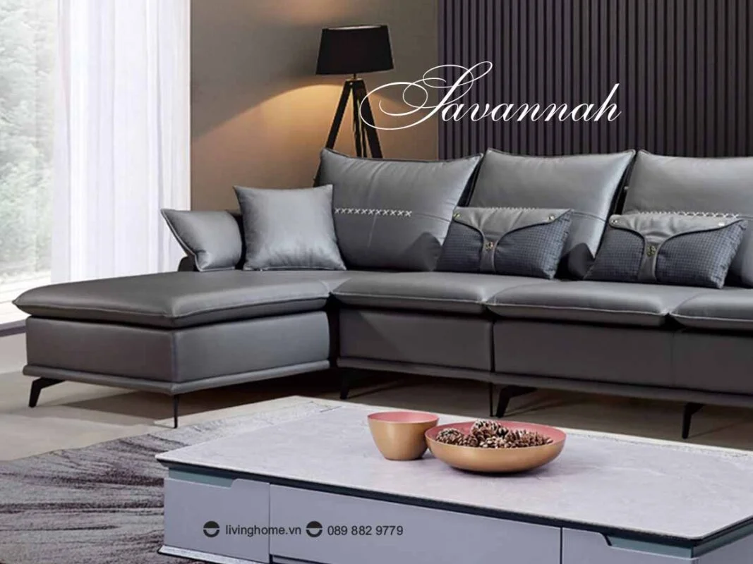 Sofa góc Savannah da công nghệ kiểu dáng hiện đại 11 Sofa góc Savannah da công nghệ