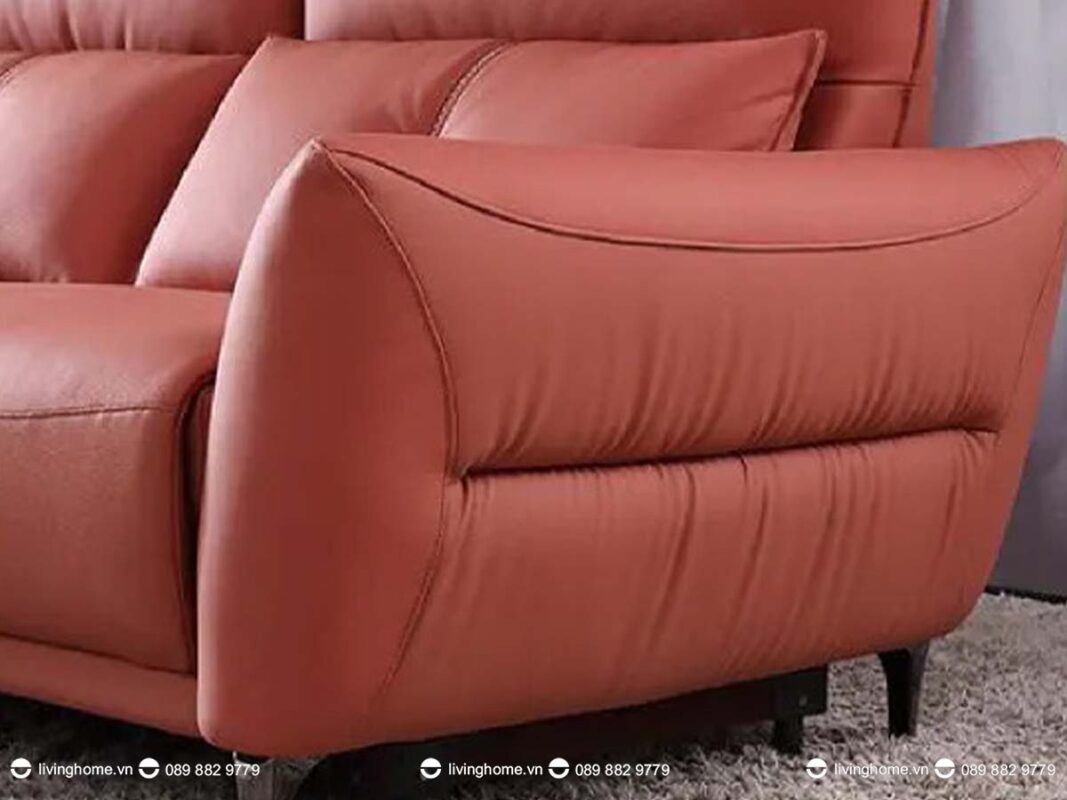 Sofa da nhập khẩu cao cấp Alfreda cao cấp 10 Phần tay thiết kế lạ mắt phía bên ngoài là điểm nhấn mềm mại và bớt thô cứng