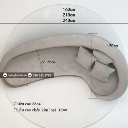sofa băng crescent