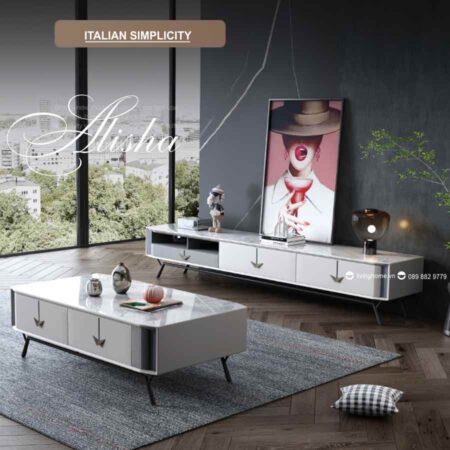 Bàn trà sofa mặt đá phiến Alisha nhập khẩu 21 Kệ tivi mặt đá phiến Alisha nhập khẩu