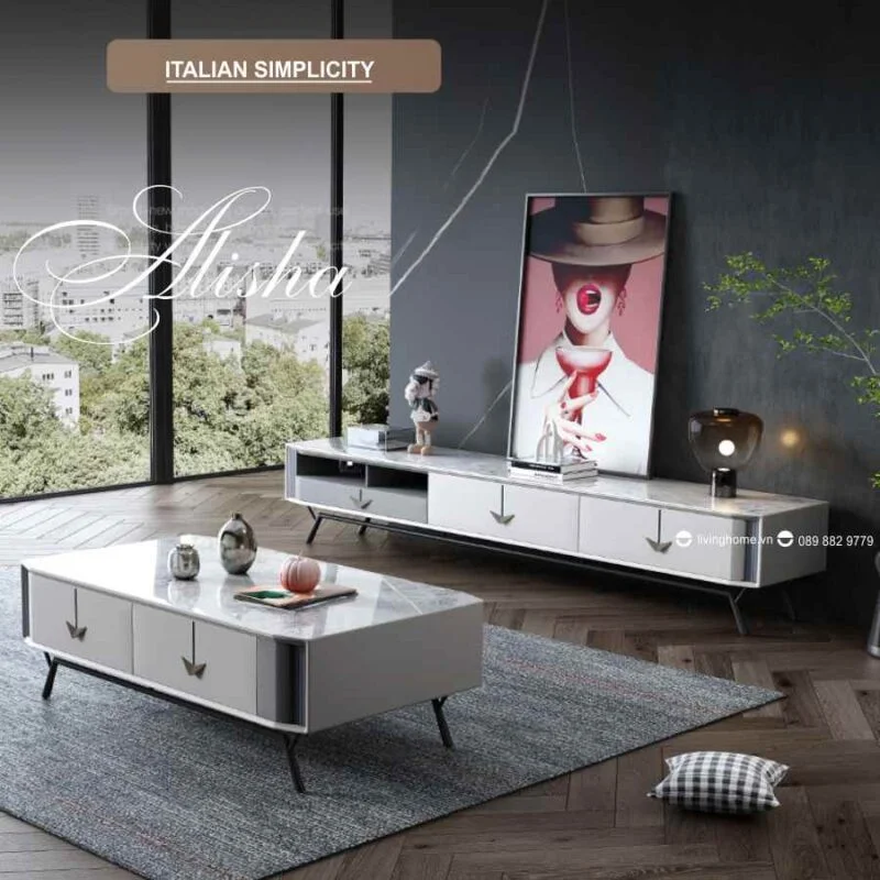 Kệ tivi mặt đá phiến Alisha nhập khẩu xịn bền đẹp 17 Kệ tivi mặt đá phiến Alisha nhập khẩu