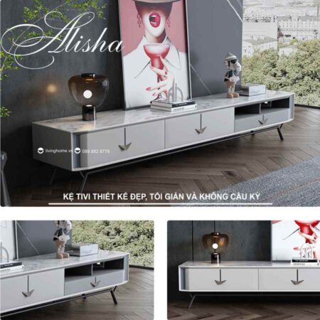 Kệ tivi mặt đá phiến Alisha nhập khẩu xịn bền đẹp 9 Kệ tivi mặt đá phiến Alisha nhập khẩu