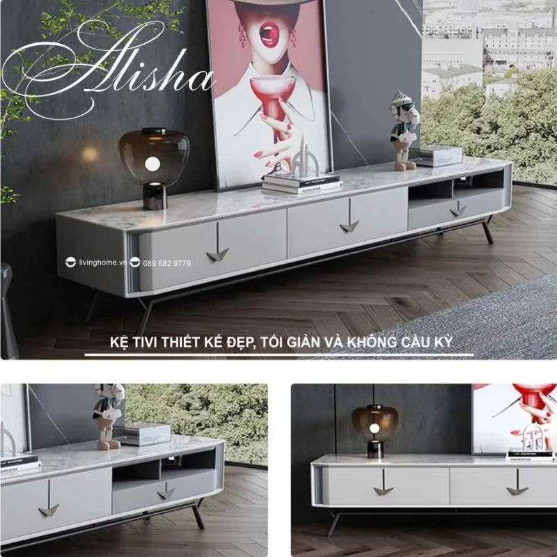 Kệ tivi mặt đá phiến Alisha nhập khẩu xịn bền đẹp 13 Kệ tivi mặt đá phiến Alisha nhập khẩu