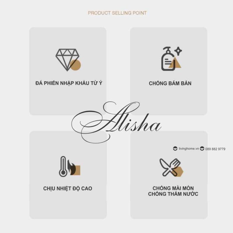 Kệ tivi mặt đá phiến Alisha nhập khẩu