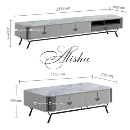 Kệ tivi mặt đá phiến Alisha nhập khẩu xịn bền đẹp 10 Kệ tivi mặt đá phiến Alisha nhập khẩu