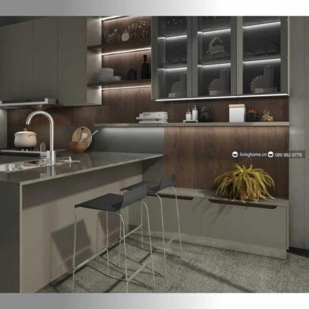 Tủ bếp chữ L đương đại Havana New Collection