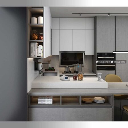 Tủ bếp chữ U đương đại Greendland New Collection