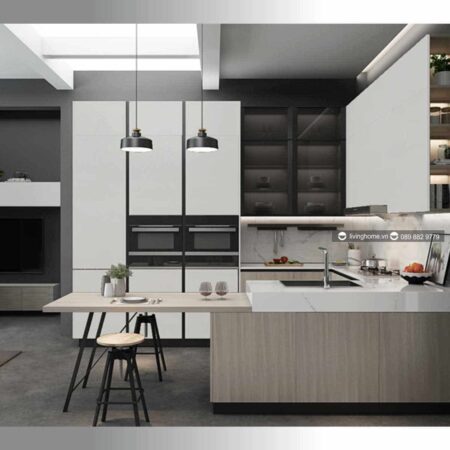Tủ bếp đảo đương đại Charlotte New Collection nhập khẩu chất lượng cao 21 Tủ bếp chữ U đương đại Time New Collection