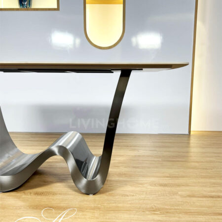 Bàn Ăn Mặt Đá Cao Cấp Hiện Đại Nhập Khẩu - AUGUS 11 Bàn Ăn Mặt Đá Ceramic Chân Thép Cao Cấp - Augus